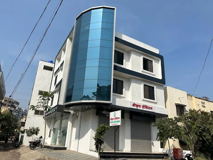 Shri Krupa Multispec Hospital exterior in Moshi